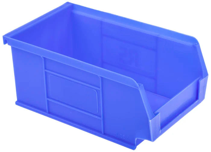 10 Pcs Blue Polypropylene Storage Bin – Size 2 (16.7 x 10.1 x 7.6 cm)  Stackable Organizer