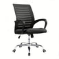 Mid-Back Mesh Office Chair with Chrome Base and Curved Armrests – Black