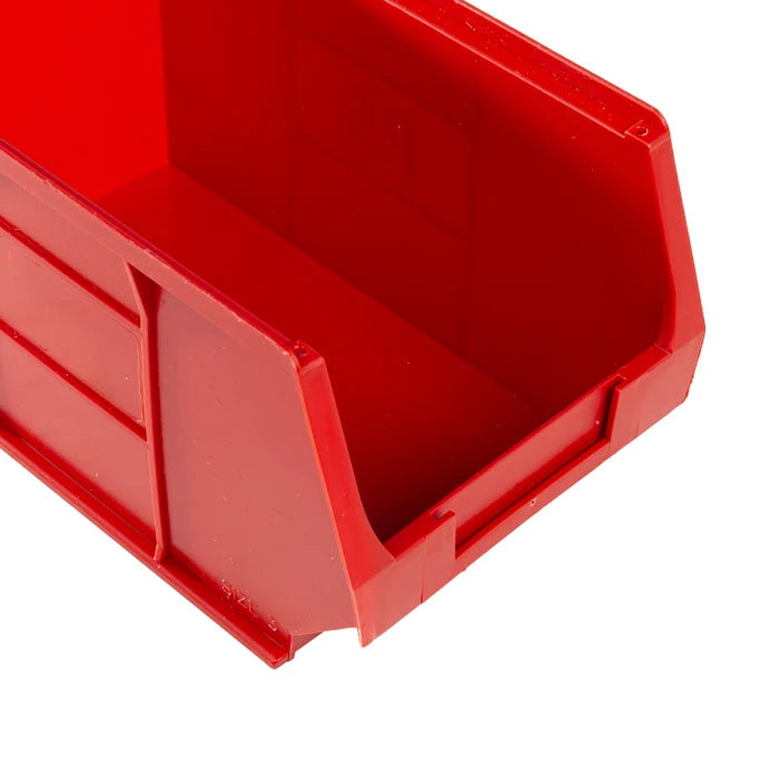 5 Pcs Red Polypropylene Storage Bin – Size 3 (24 x 15 x 13 cm) | Industrial Stackable Bin