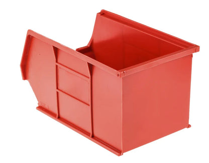 5 Pcs Red Polypropylene Storage Bin – Size 3 (24 x 15 x 13 cm) | Industrial Stackable Bin